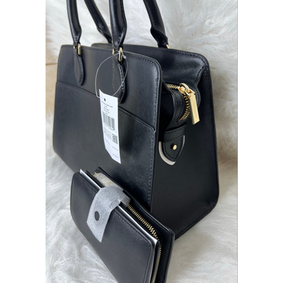 Kate Spade Madison Medium Saffiano Leather Satchel W/Snap Wallet - Picture 4 of 14